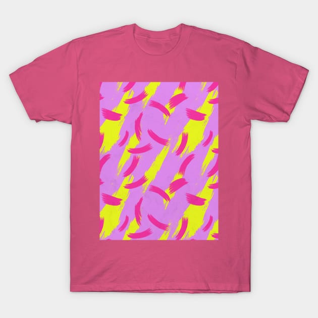 Neon Brush Stroke Pattern T-Shirt by Tobe_Fonseca